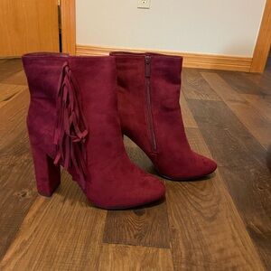 Women's red booties size 10